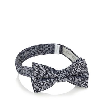 Boys' navy geometric embroidered bow tie